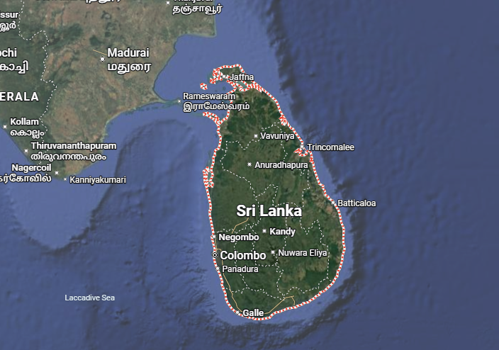 sri lanka map